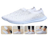Durable White Mesh Female Sports Shoes, Comfortable and Trendy for All Seasons V1369-AZ3-W-21687