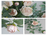 Door Head Cover Decoration Fake Rose Vine Window Landscaping Simulation 22 Head Austin Rose Wall V1294-YM0523-220325DY02-3