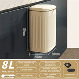 8L Wall Mounted Press Rubbish Bin, Slim Under Sink Hanging Waste Bin, Press Lid Trash Can for V1265-YY-270