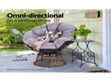 Gardeon Outdoor Chairs Outdoor Furniture Papasan Chair Wicker Patio Garden Brown ODF-PAPASAN-CH-BR