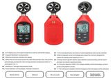 Portable UT363BT Digital Anemometer for Measure Wind Speed and Temperature by Bluetooth Red V1370-AZ4-20453