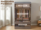 Artiss Large Portable Clothes Closet Wardrobe with Magnetic Door Grey DIY-WR01-160-GY