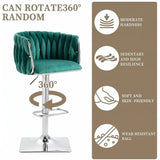 SERENIT Modern Velvet Breakfast Bar Stools Swivel Barstools Adjustable Counter Stools with Backrest V255-SE-SP1782R-GREEN