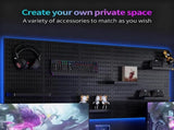 CARLA HOME Pegboard Wall Organizer Kit with 4 Modular Black Pegboards & 19 Accessories for Gaming, V178-36276
