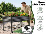 Green Fingers Mobile Raised Garden Bed With Wheels Storage Shelf 81cm Height for Vegetables Herb GARDEN-AG-PLAT-BK