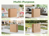 72x Kraft Paper Gift Bags Shopping Carry Craft Brown Bag w/ Handles Bulk V563-KB2722-3-1BOX