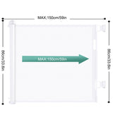 Retractable 1.5M Doorways Hallways Stairs Baby Gate Dog Pet Gate Indoor Outdoor Safety Gates White V324-HO-GATEWH15M
