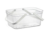Bath Organizer Basket Stylish Clear Stripe Large Capacity Shower Storage Organizer with Handle for V1294-YM0703-3117230123811
