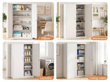 Astiss 180cm Steel Locker Cabinet Mental Storage 4 Adjustable Shelves FC-METAL-180-WH-AB
