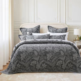 Bianca Maidstone Grey Floral Jacquard Bedspread Set Queen V442-BCA-BEDSPREAD-MAIDSTONE-GREY-QS