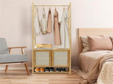 High Strength Bamboo Clothing Rack Closet Organizer Storage Cabinet & Shoe Shelf V767-JJ-ZY1113