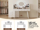 Artiss Dressing Table Vanity Desk LED Charging Station White FUR-V-DRESS07-WH-AB