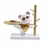 Entryway Key Storage Ornament Cartoon Cute Entryway Key Holder Ornament with Tray for Home Bedroom V1294-YM0710-3115230116011