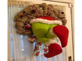 Christmas Thief Stolen Burlap Wreath Garland Home Ornament Party Decoration-40*50cm V1263-JX-1021