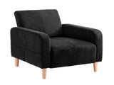 Artiss Reclining Armchair Velvet Sofa Bed Daybed Chair Single Chair Black UPHO-K-ARM-VEL-BK