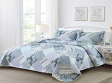 Radiant Summer Breeze patchwork 3 Pc Bedspread & Pillow Cover Set V745-AC090592Q13U