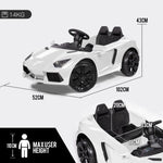 ROVO KIDS Lamborghini Inspired Ride-On Car, Remote Control, Battery Charger, White V219-TOYROTRVL1WB