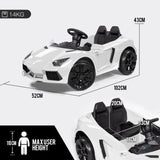 ROVO KIDS Lamborghini Inspired Ride-On Car, Remote Control, Battery Charger, White V219-TOYROTRVL1WB