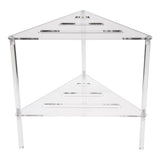 Acrylic Corner Shower Caddy 2 Tier Floor Standing Hollowed Corner Shelf Organizer for Bathroom V1294-YM0901-3112250005311