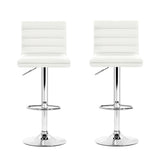 Artiss 2x Bar Stools Padded Leather Gas Lift White BA-TW-NEWT710N-WH-X2