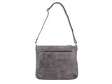 Milleni Ladies Nappa Leather Zip Closure Cross Body Bag Travel - Slate V563-NL2439-SLATE