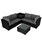 6PCS Outdoor Modular Lounge Sofa Coogee-Black V264-OTF-508S-BLK