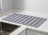 Light Gray Oval Shaped Engraved Inner Frame Foldable Diatomaceous Earth Drying Mat - Super V888-ELOSUNG17212