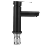 G1/2 Stainless Steel Hot and Cold Water Faucet Bathroom Countertop Basin Sink Water Tap Black V1294-YM0901-3112210043011