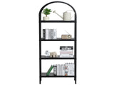 Metal Bookshelf, 4-Tier Arched Industrial Bookshelf, Small Rustic Vintage Storage Bookcase with Open V952-JSSJGXJSM4C1MP64LV0