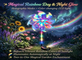Magical Holographic Rainbow Solar Pinwheel, Waterproof Windmill Landscape Light with LED V1366-AZ2-W-11633