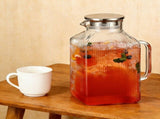 Glass Water Jug, 10.63x5.12In 3800ml Pitcher, Heat Resistant Container for Home Summer Use V1370-AZ4-09061