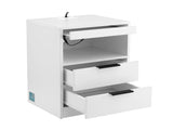 Artiss Bedside Table LED Nightstand Charging Station 2 Drawers - White FURNI-N-BS05-LED-WH