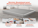 Box Spring, King Size Bed Frame with Washable Fabric Cloth, Heavy Duty Metal Frame for King Bed, 230 V952-XXDH80769INC77UZP001V0