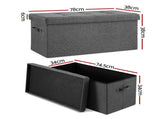 Artiss Storage Ottoman Foot Stool Rest Foldable FS-B-ST04-L76-GY