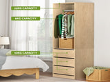 Artiss Wardrobe Clothes Closet Storage Organizer Pine FURNI-L-WR01-3D-WD-AB