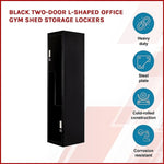 Black Two-Door L-shaped Office Gym Shed Storage Lockers V63-835081