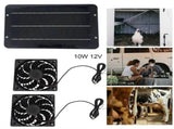 Solar-Powered Electric Ventilator - 10W/12V Dual Fan Pack V728-PBYM06678