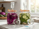2 Pack Glass Fermentation Jars 1.5 Lite, Mason Jars for Pickling Kimchi Sauerkraut V1366-AZ2-W-18247