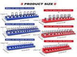 6PCS 1/4" 3/8" 1/2" 143 Slot Magnetic Socket Organizer Storage Holder Trays Set V1097-TTJ-0016