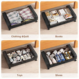 Black Square Under-Bed Storage Rack with Wheels Sturdy Easy to Move for Bedroom AU V201-QHGMMOREONE043