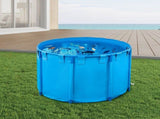 Canvas Fish Pond, 1700 L Capacity Above Ground Fish Pond, Foldable PVC Koi Tank, Round Goldfish Tank V952-DSYCLS15MZJ1IJQEO001V0
