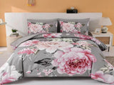 Grey Blush Peony Garden Comforter Quilted Doona Set V745-AB011070AJ3