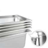 SOGA Gastronorm GN Pan Full Size 1/3 GN Pan 15cm Deep Stainless Steel Tray With Lid GP5417WLIDX1