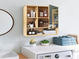 Bamboo Wall Medicine Cabinet Mirror 55.5cm 5 Shelf V178-66789
