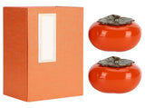 2pcs Tea Storage Pot Ceramics Persimmon Coffee Nut Sealed Containers Kitchen Decoration V1294-YM0901-3117210010111