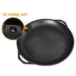 SOGA 2X Portable Korea BBQ Butane Gas Stove Stone Grill Pot Non Stick Coated Round Plate STONEBBQPLATEPOTX2