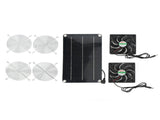 Solar Fan Portable Safe Environment Friendly Dual Exhaust Fan with Solar Panel for Pet House DC 12V V1294-YM0716-3114220060011