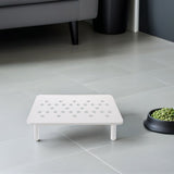 White Adjustable Pet Feeding Stand Table with Universal Fit for Cats and Small Pets V1366-AZ2-W-16067