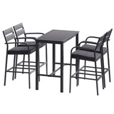 Gardeon Outdoor Bar Set 5-Piece Patio Dining Chairs Aluminium Table Stools ODF-BARSET-BK-5SET-AB