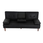 3 Seater Adjustable Sofa Bed With Cup Holder Black V264-SOF-609L-BLK-NA-1